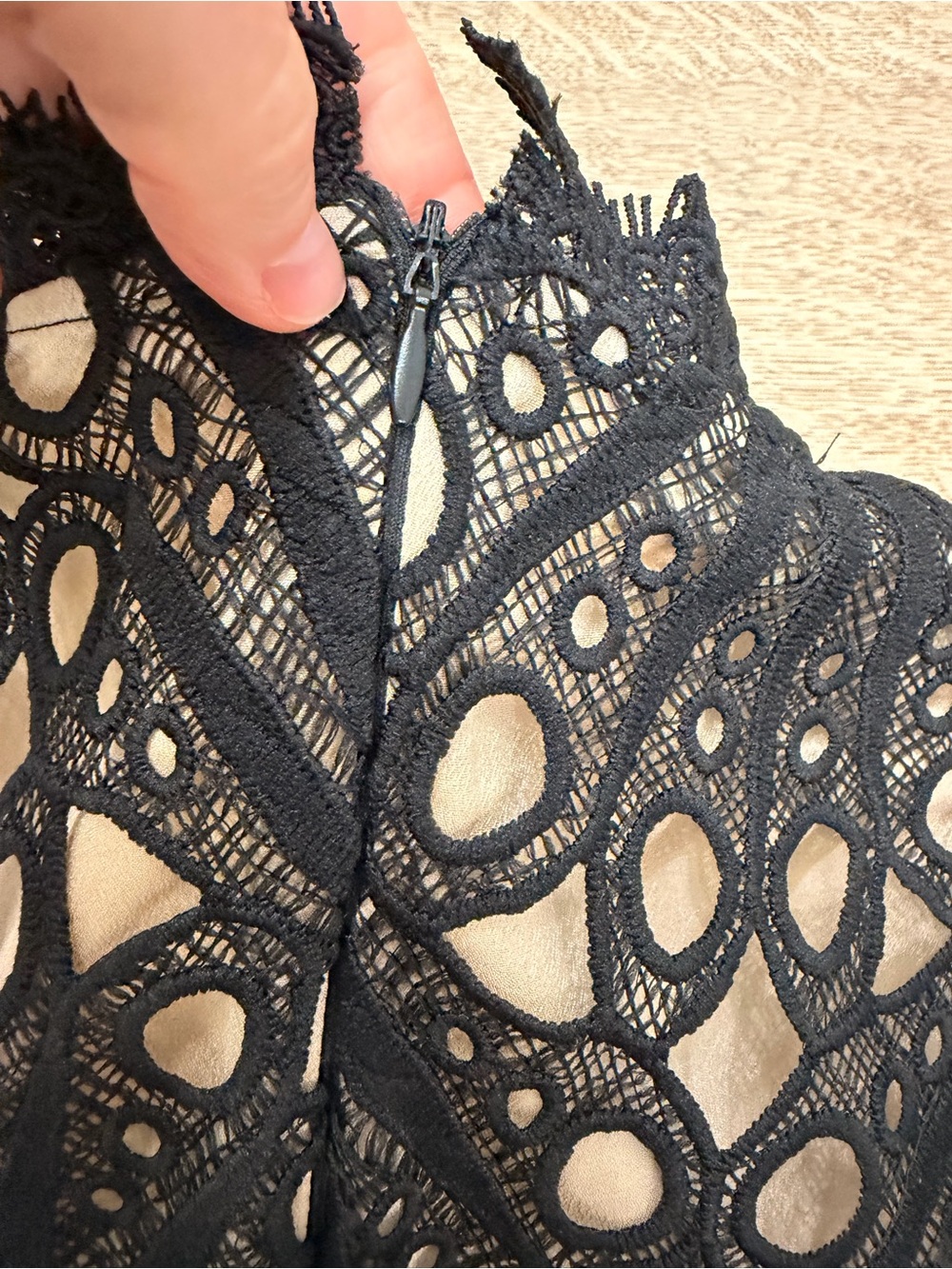 NWT Lace Crochet Midi Dress Wedding Guests Formal Events Large Black - Picture 6 of 15